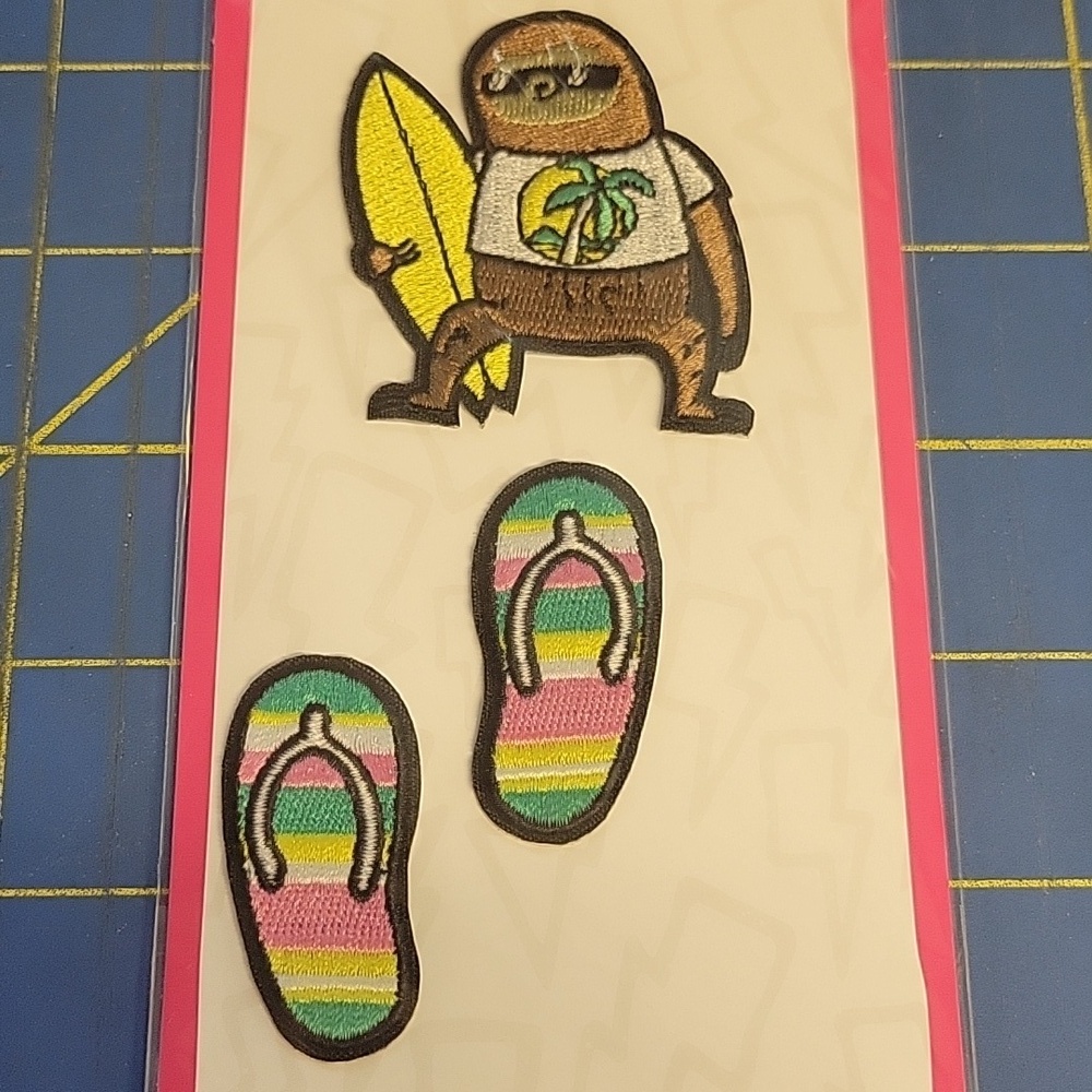 Sloth Summer Embroidered Iron On Patch New 3 Per Package